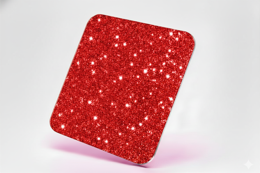 Acrylic Glitter Red